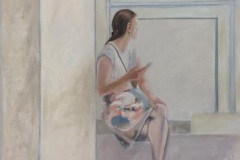 Frau am Fenster, Öl auf Leinwand, 2017, 90 x 80 cm